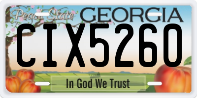 GA license plate CIX5260