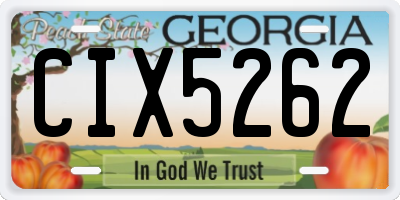 GA license plate CIX5262
