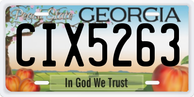 GA license plate CIX5263