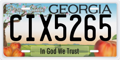 GA license plate CIX5265