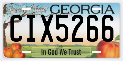 GA license plate CIX5266
