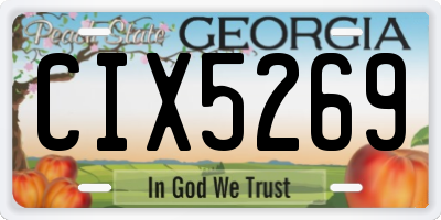 GA license plate CIX5269