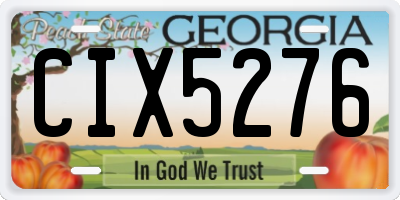 GA license plate CIX5276