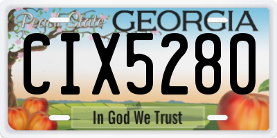 GA license plate CIX5280