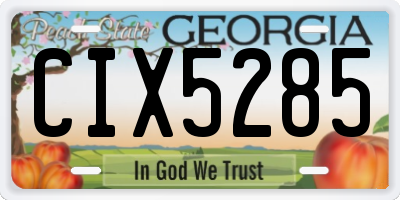 GA license plate CIX5285