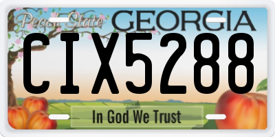 GA license plate CIX5288