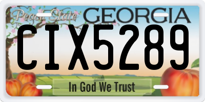GA license plate CIX5289