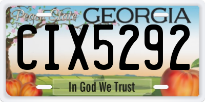GA license plate CIX5292