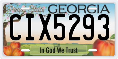 GA license plate CIX5293