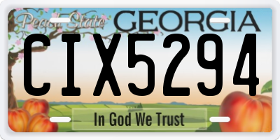 GA license plate CIX5294