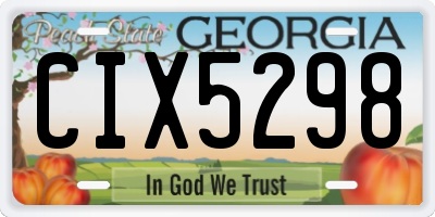 GA license plate CIX5298