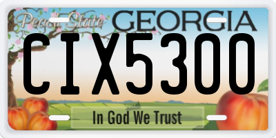 GA license plate CIX5300