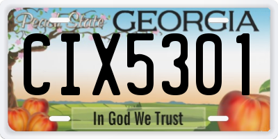 GA license plate CIX5301