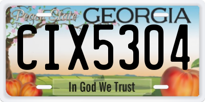 GA license plate CIX5304