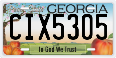 GA license plate CIX5305