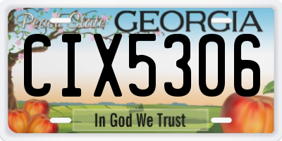 GA license plate CIX5306