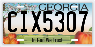 GA license plate CIX5307