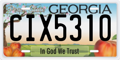 GA license plate CIX5310