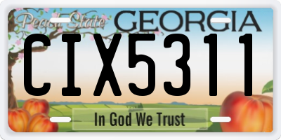 GA license plate CIX5311