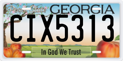 GA license plate CIX5313