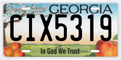 GA license plate CIX5319