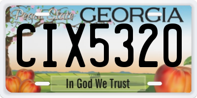 GA license plate CIX5320