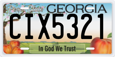 GA license plate CIX5321