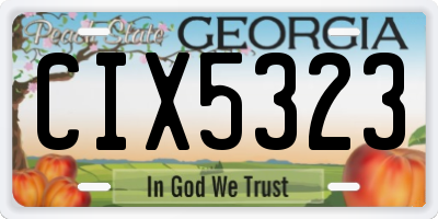 GA license plate CIX5323