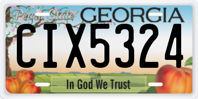 GA license plate CIX5324