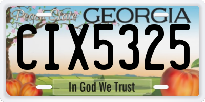 GA license plate CIX5325