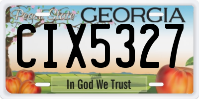 GA license plate CIX5327