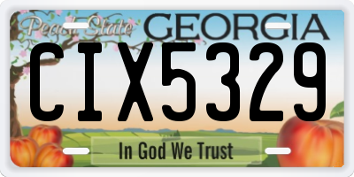 GA license plate CIX5329
