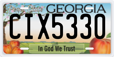 GA license plate CIX5330