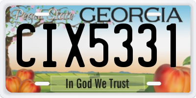 GA license plate CIX5331