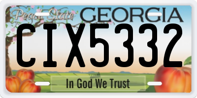 GA license plate CIX5332