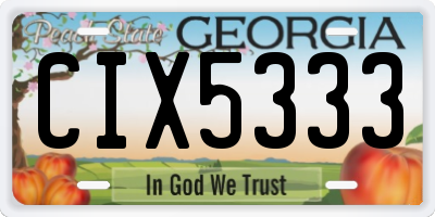 GA license plate CIX5333