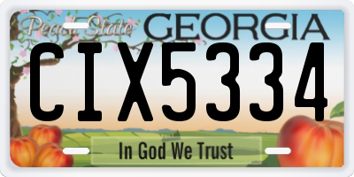 GA license plate CIX5334
