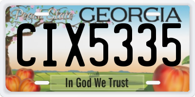 GA license plate CIX5335
