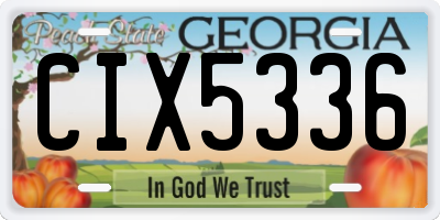 GA license plate CIX5336