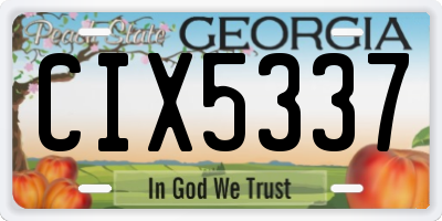 GA license plate CIX5337