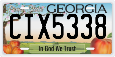 GA license plate CIX5338