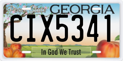 GA license plate CIX5341