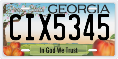 GA license plate CIX5345