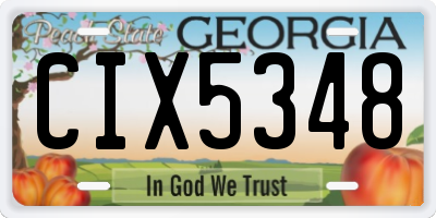 GA license plate CIX5348