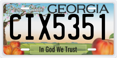GA license plate CIX5351