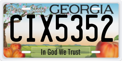 GA license plate CIX5352