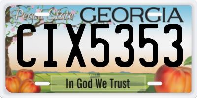 GA license plate CIX5353