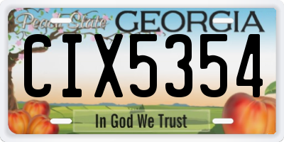 GA license plate CIX5354
