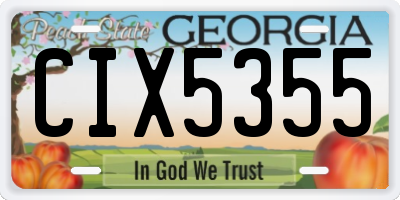 GA license plate CIX5355