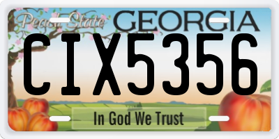 GA license plate CIX5356